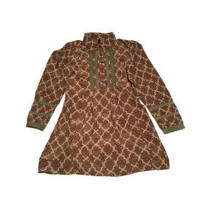 UnoCore dress Womens Small brown long sleeve mini lace buttons Prairie Cottage
